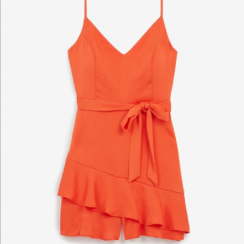 Express Ruffle Front Skort Romper